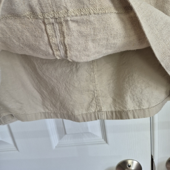 Loft Oatmeal Light Tan Neutral Color Linen Short Skirt Women's‎ 2 - Picture 7 of 12